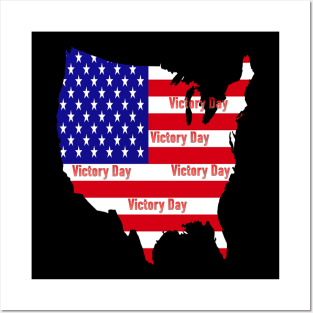 Victory Day Flag usa Posters and Art